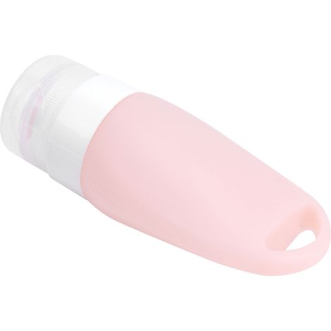 Flacons vides en silicone, portables, pour shampoing et lotion, idéaux pour les voyages et la maison, de couleur rose. (1/5)