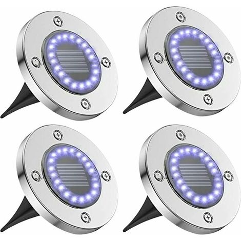 4 Pack à 16 LED Lampe Solaire Extérieur Spot Solaire Extérieur Lumière Solaire Extérieur Jardin Terrasse Pelouse Sol Eclairage Projecteur Jardin Escalier Balise Solaire éclairage Solaire Extérieur,