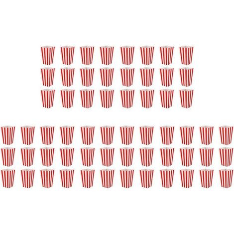 60 tiras de película para cajas pequeñas de dulces para fiestas, bolsas de palomitas de maíz, color rojo