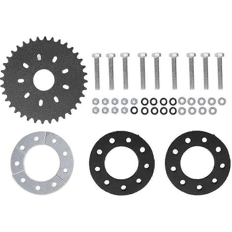 Pignon plat 36 dents avec adaptateur 9 trous pour chaîne arrière de vélo motorisé 2 temps 49cc 66cc 80cc (1/4)