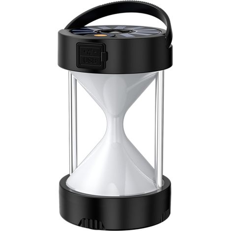 Lámpara LED solar con forma de reloj de arena, impermeable y recargable (1 unidad) (1/5)