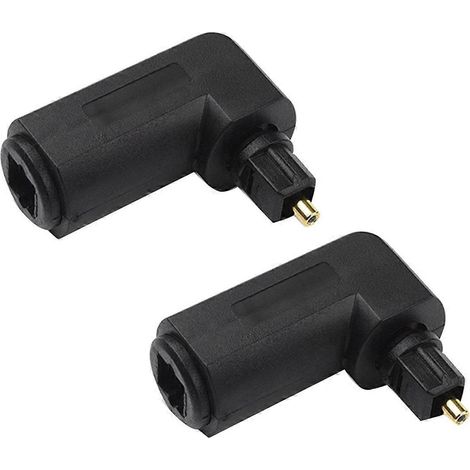 2 Stück digitale optische 90-Grad-Audiokabeladapter