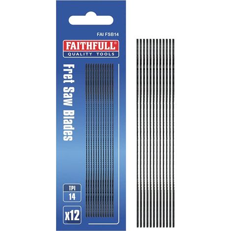 Faithfull Fret Saw Blades – 130mm (5-inch) Diameter, 14 TPI, Pack of 12 (1/2)