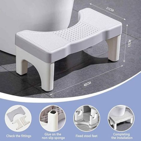 Tabouret WC - 17 cm - Angle 35° - Pliable Antidérapant - Adulte et Enfant (1/5)