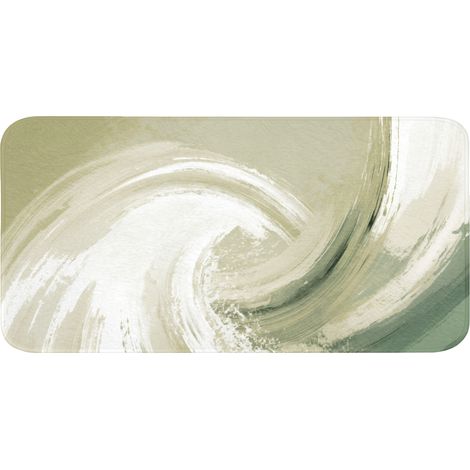 TAPIS DE BAIN Abstrait - Coups de pinceau - Vagues - Vert 120x60 cm