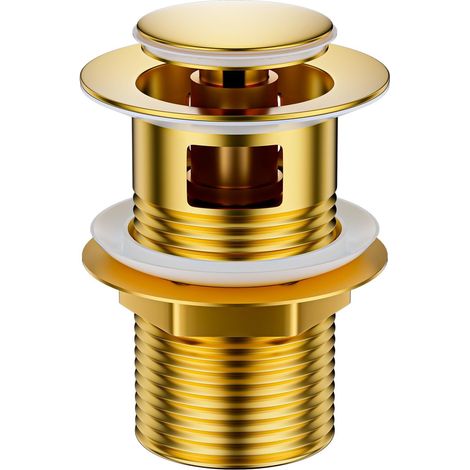 Click-clack waste with overflow for bathroom sink - Rose gold (1/5)