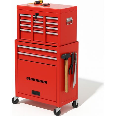 Cassetta Carrello Portautensili Mobiletto Staccabile 2in1 per Garage e Officina