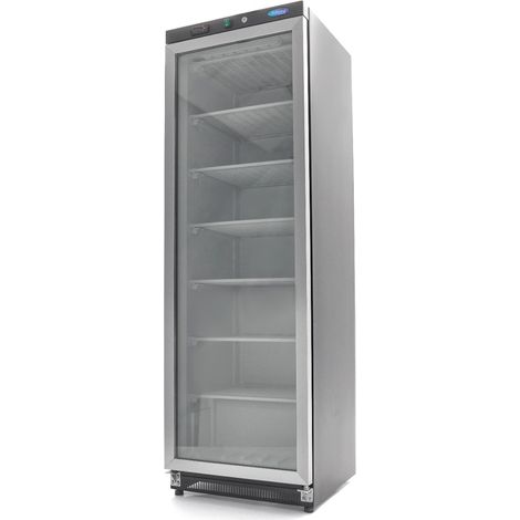 Congélateur professionnel 400L avec porte vitrée température réglable 6 étagères R290 - Maxima