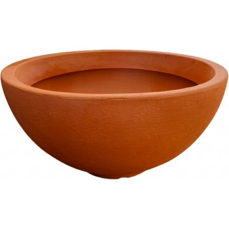 Jarrón de diseño de Ø85 cm y 43 cm de alto, fabricado en polímero de terracota resistente para plantas de interior y exterior (1/5)