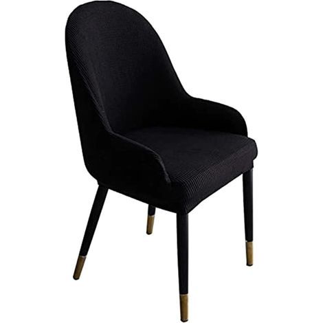 Housse élastique pour fauteuil à dossier enveloppant, housse pour chaise d'ordinateur, adaptée aux cafés et aux bureaux, noire. (1/5)