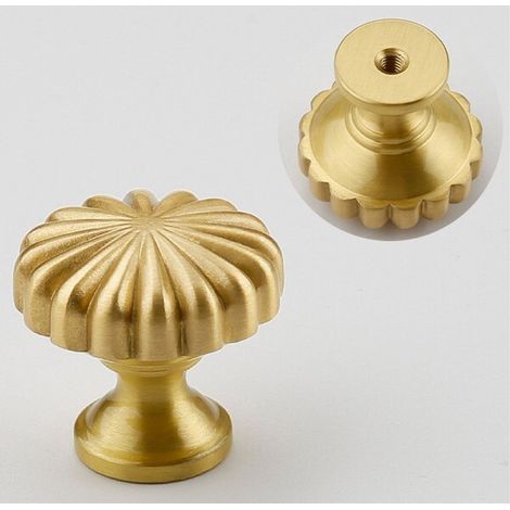 Ensemble de 2 boutons de meuble dorés pour placards et tiroirs de cuisine, poignées en laiton brossé avec alliage de zinc, bouton de tiroir de style vintage (1/5)