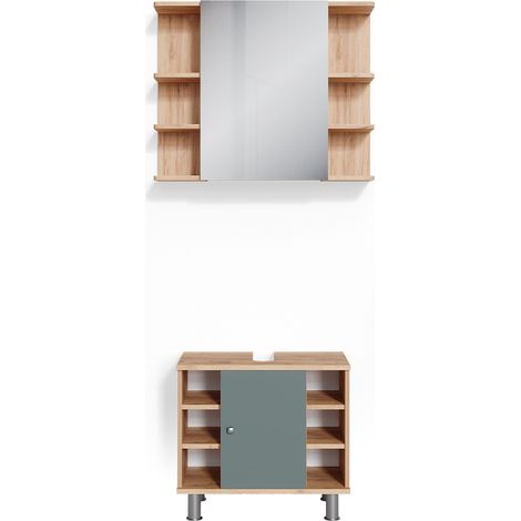 Badmöbel-Set Fynn, Grün, 2 Teile, Vicco
