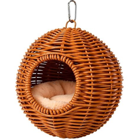 Nichoir pour perruche - Nid d'oiseau - Abri pour oiseaux - Design naturel - Diamètre 17 cm - Couleur : Marron (1/5)
