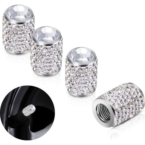 Bouchons de valve de pneu, lot de 4, faits main avec des strass