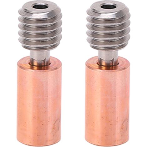 2PCS Tube thermique en alliage de titane, conception à branches, résistance thermique, filetage M6, tube de gorge pour imprimante 3D Ender 3 S1, alliage titane-cuivre (1/5)
