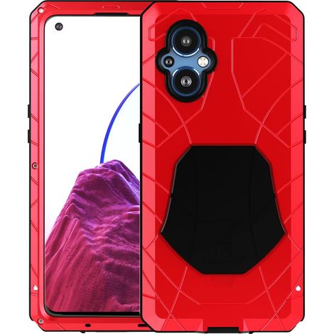 CUSTODIA BUMPER ROSSA PER ONEPLUS NORD N20 5G RINFORZATA IN METALLO CPH2459 (1/5)