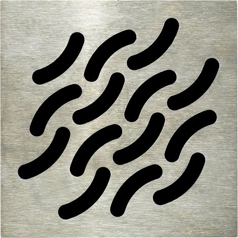 Lazer – Grille carrée Wave 130 x 130 mm – Pour siphon Isotanche – Intégration facile dans salle de bain – Hauteur 8 mm