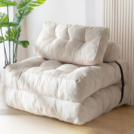 Faltbares Schlafsofa mit Kissen, 85x190 cm, Beige (1/5)
