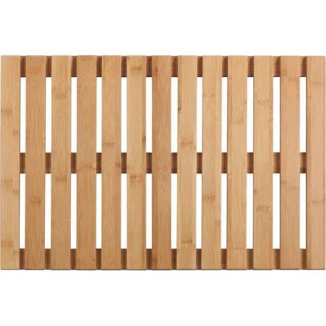Caillebotis Douche Bois, Tapis Bambou Salle de Bain, Marron, 40x60 cm (1/5)