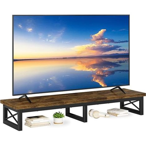TV Stand TV Stand Table TV Stand Shelves Bench Office Double Screen Living Room Bedroom Steel Frame TVT002H (1/5)
