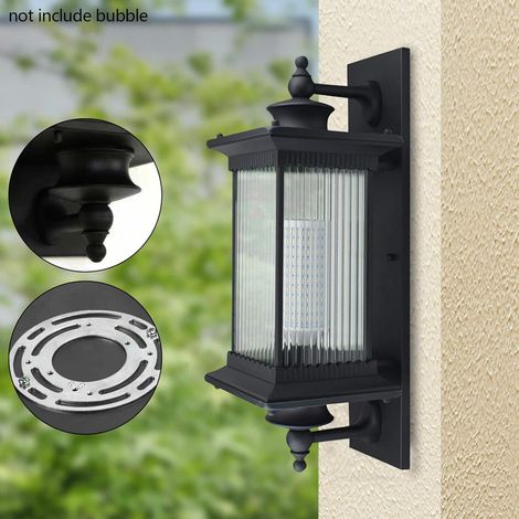 220V 30W Retro Außenleuchte Aluminium Glas Gartenluchte Außenwasserdichte Wandleuchte Außentür Wandleuchte Industrie Dachboden Große Metallleuchte mit Glaslampe E27 Glühbirne