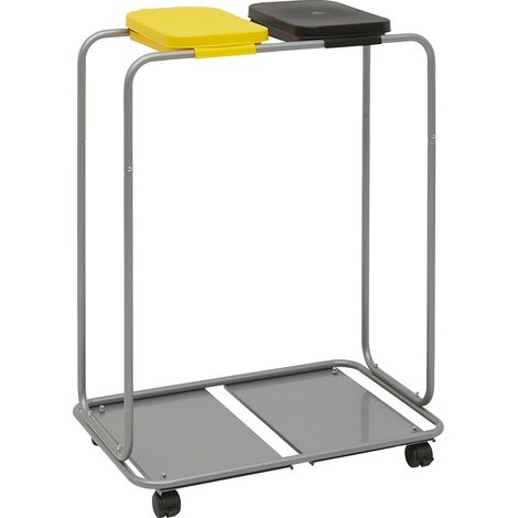eurokraft basic, Support en acier pour sacs-poubelle avec (1/3)