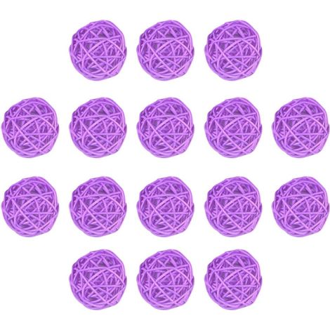 15 Boules Décoratives en Plastique Tressé Rotin 5 Cm Résistantes à l'usure pour Décoration Murale Créative et Suspendue Bureau ou Café, Lot de 15 Pièces (1/5)