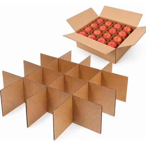 Brown Cardboard Box Divider for Dishes and Glass, Multipurpose Protection, for Flat Boxes and Moving Boxes (1/5)