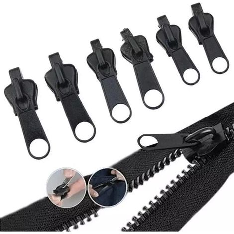 Kit de réparation pour fermeture éclair, 6 curseurs multifonctions pour vêtements en 3 tailles (1/5)