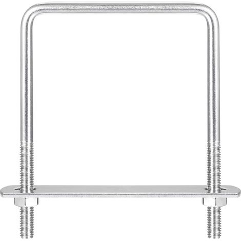 Carré U-Boulons, 2 Ensembles 72mm(2.83") Interne Largeur 100mm Longueur M6 304 Inox Acier U Pince Boulon avec Écrous et Plates, pour Remorque Bateau (1/5)