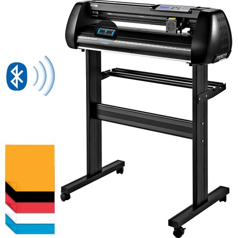 VEVOR Plotter de Decoupe Vinyle Traceur de Coupe 870 mm avec Logiciel SignMaster, Machine de Decoupe Vinyle Zero Deviation Coupe Precise Interface USB & COM 3 Rouleaux 3 Lames pour Tracer Decouper