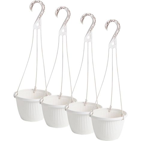 Panier suspendu Ensemble de 4 jardinières suspendues en PP avec trous drainage et crochet (1/5)