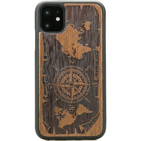 Holzhülle für iPhone 11 WIND ROSE MERBAU (1/3)