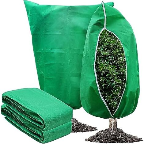 2 Stück Pflanzenschutz Winter,Winterschutz für Kübelpflanzen Frostschutz Kälteschutz Pflanzenschutzsack, Atmungsaktiv,Reißfest,Wiederverwendbar, mit Reißverschluss Zugband(80 120CM) (1/5)