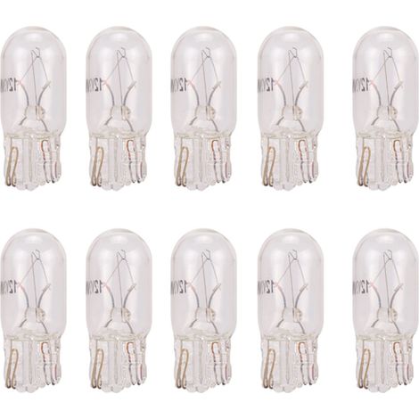 10pcs Blanc T10 Ampoules LED, 5W Plaque D'Immatriculation Light, Feux de Positionnement Latéraux Plaque D'immatriculation DC 12V, Pour Voiture Intérieur Dôme Camion Lumières Licence (1/5)