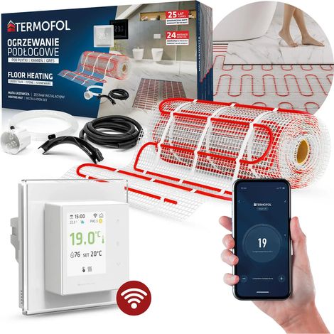TAPIS CHAUFFANT ENSEMBLE avec thermostat 2,5m2 150W/m2 TF-H7 BLANC 50CM+WIFI (1/5)