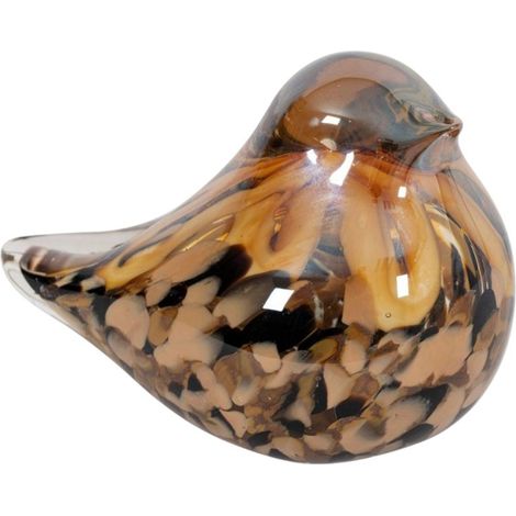 Presse papier oiseau verre marron 13x8x9cm (1/3)