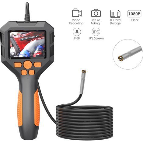 Industrial Endoscope Camera Lens, 8mm Endoscope Camera, 2.8 Inch IPS 1080P HD Digital Endoscope, IP68 Waterproof Pipe Inspection Camera with 2M Semi-Rigid Cable (1/5)