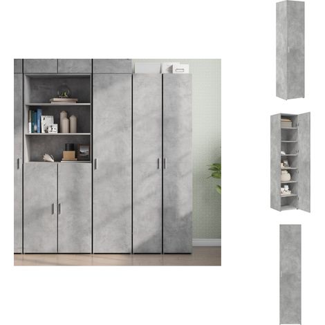 Highboard Betongrau 40x42,5x185 cm Holzwerkstoff - Highboard - Sideboard - Regal - Wohnraumgestaltung - Möbelstück (1/5)
