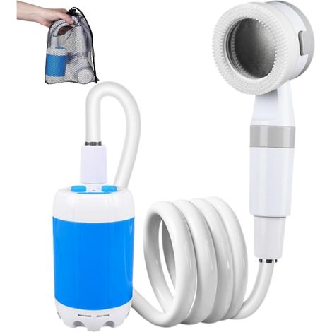 cozidia Douche de camping mobile avec pompe à eau rechargeable, pommeau de douche portable léger pour camping, randonnée, plage, entretien jardin et lavage voiture (1/5)