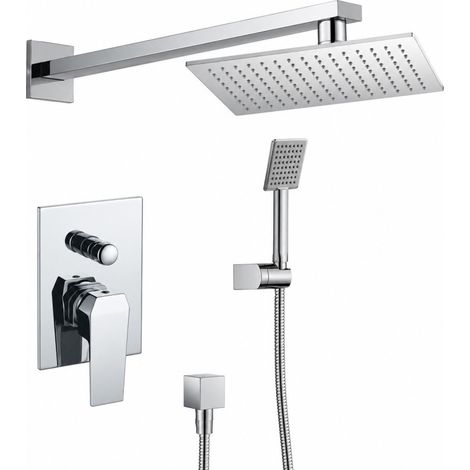 Ensemble Douche Encastrée 2 Voies avec Inverseur O'DESIGN Alpha Sans Flexible Chromé - ALPHA502 (1/3)
