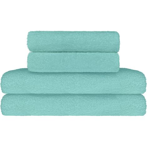Set Asciugamani Bagno 100% Cotone Super Assorbenti Telo Doccia Spugna Professionali Salvietta Lavetta Viso Asciugamano Salviette Teli Asciugamano Ospite Qualità Hotel Lavette 2 teli doccia+2 asciugama