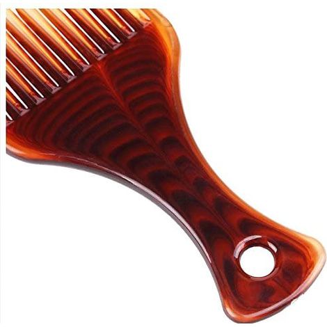 Peigne large dents anti-statique pour cheveux crépus, brosse fourchette en plastique, massage coiffure (1/5)
