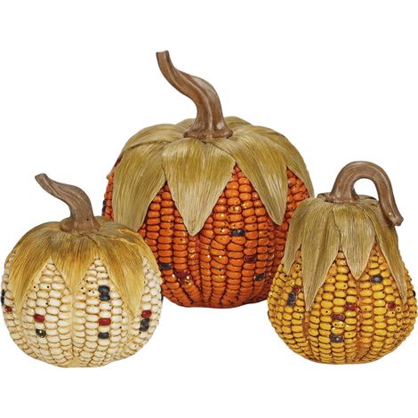 Zucche Decorative Artificiali Halloween Autunnali 3 pezzi 9 cm (1/5)
