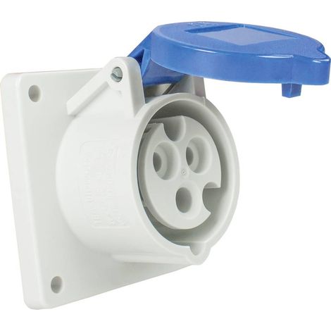 as - Schwabe CEE Presa a superficie per caravan - 230 V / 16 A presa a superficie per esterni con coperchio incernierato - Presa tripolare per caravan e camper - Per uso esterno - IP44 - Blu (1/2)