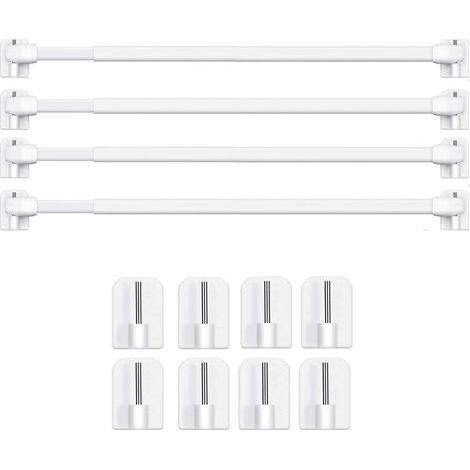– Barres extensibles pour tringle à rideau adhésive – Installation sans perçage – Lot de 4 – Longueur 40-60cm – Plastique de qualité - 4PCS-40-60CM (1/4)