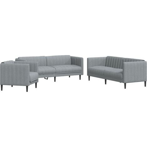Maison Exclusive - Ensemble de canapés 3 pcs gris clair tissu (1/5)