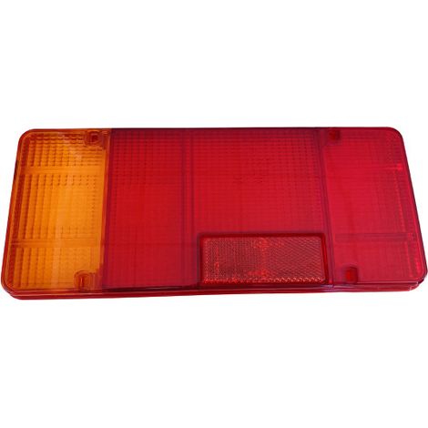 Maxter – Cabochon gauche pour feu poids lourd SIM 3121 – Couleur rouge/orange – Dimensions 304 x 131 mm – Pour visibilité optimale sur route