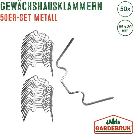 50x Greenhouse Clips Glazing Clip Glass Pane Fixing Set of 50 Polycarbonate Panel Wire Fixing