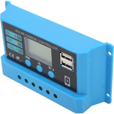 Contrôleur solaire pour batterie lithium-ion au plomb-acide, modèle bleu, avec écran LCD, adaptatif 12V/24V 20A. (1/5)